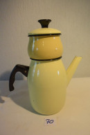 C70 Samovar Ou Théière En émaillé Jaune - Teapots