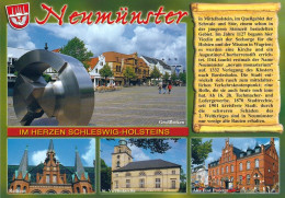 1 AK Germany / SH * Chronikkarte Der Stadt Neumünster - Wappen, Vicelin-Kirche, Rathaus, Großflecken, Alte Post Passage - Neumuenster