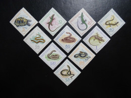 Rumänien 2377-2386 ** , Reptilien - Unused Stamps