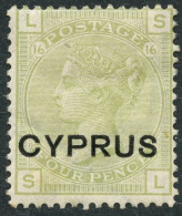 CHYPRE - YVERT 4 - 4 PENCE PLANCHE 16 AVEC CHARNIERE - Zypern (...-1960)
