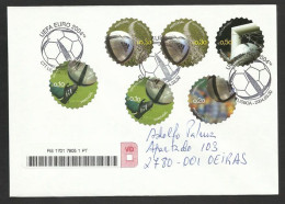 Portugal FDC Recommandée Football EURO 2004 Timbres Circulaires Autocollant Balle Adidas Soccer Round Stamps Ball R FDC - Europei Di Calcio (UEFA)