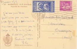 VIGNETTE NOTRE DAME DE LA GARDE MARSEILLE SUR CPA 1937 - Lettres & Documents