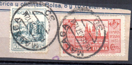 Fragmento  Con Viñetas Y  Sellos De 1937 - Spanish Civil War Labels