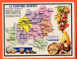 28773 / ⭐ Chromo Carte Géographique Région CENTRE-OUEST Vienne-Creuse-Cher-Indre-Loiret-Indre Loire LION NOIR 10x13 - Geografia