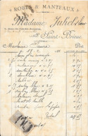 Facture 14x21 - Robes Et Manteaux Mme Juhel - Saint-Brieuc (Côtes-du-Nord) 1911 - Textile & Clothing