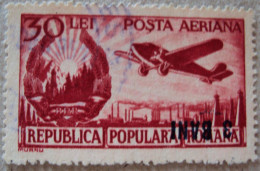Rumänien, 1952, Mi 1367,  Flugpost, Aufdruck Tete-beche, Abart, Gestempelt - Errors, Freaks & Oddities (EFO)