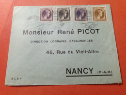 Luxembourg - Affranchissement Quadricolore Sur Enveloppe De Luxembourg En 1938 Pour Nancy  - Réf 3414 - Storia Postale