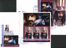 Liberia 2023, Music, Frank Zappa, 6val In 2BF In 2FDC - Cantantes