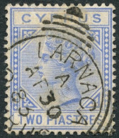 CHYPRE - YVERT 11  - 2 PIASTRES BLEU - OBLITERE - Zypern (...-1960)