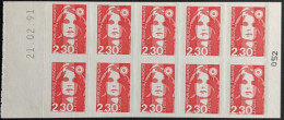 2630-C2 Daté 21-02-91 Briat 2.30 Rouge - Modernes : 1959-...