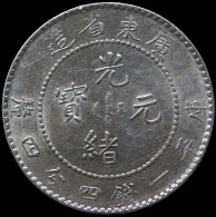 LaZooRo: China KWANGTUNG 20 Cents 1909/11 UNC - Silver - China