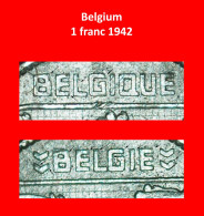 * OCCUPATION BY GERMANY (1941-1947) ERROR: BELGIUM  1 FRANC 1942 BELGIQUE-BELGIE!  · LOW START ·  NO RESERVE! - Frappes Militaires - 2° Guerre Mondiale