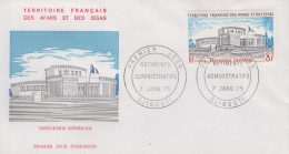 Enveloppe  FDC  1er  Jour  TERRITOIRE  FRANCAIS   Des   AFARS  Et  ISSAS    Trésorerie   Générale   1975 - Autres & Non Classés