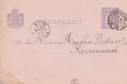 Briefkaart 23 Jan 1890 Rott Statn Beurs (kleinrond) Naar Roermond (kleinrond) - Poststempels/ Marcofilie