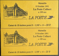 2712-CP1 & 2712-C1 Cote 244€ : Les 2 Carnets Marseille Poste Colbert  Briat D Rouge - Modernes : 1959-...