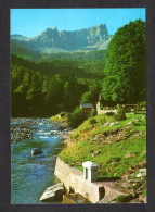 Espagne - N° 35 - HECHO (Huesca) Selva De Oza - Rio Aragon Subordan - Al Fondo Punta De Chipeta - Eglise Et Cimetière - Autres & Non Classés
