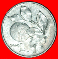 * ORANGE And GODDESS CERES (1946-1950): ITALY  1 LIRA 1948R! · LOW START ·  NO RESERVE! - 1 Lira