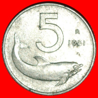 * DOLPHIN And RUDDER (1951-2001): ITALY  5 LIRAS 1951R! · LOW START ·  NO RESERVE! - 5 Lire