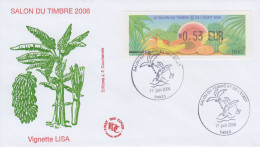 Enveloppe  FDC   Vignette  LISA   FRANCE    MOZART    Salon  Du  Timbre  Et  De  L' Ecrit    PARIS  2006 - 1999-2009 Illustrated Franking Labels