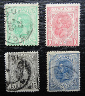 Rumänien Mi 113-116 , Sc 121+123+125+127 , Karl I , Gestempelt, Qualitätsgrad II - Used Stamps