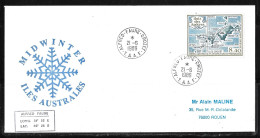 35 - Y&T  PA 103 Îlots Des Apôtres Sur Pli Cachet  Midwinter 21.6.1989 CROZET - - Midwinter