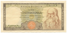 50000 LIRE BANCA D'ITALIA LEONARDO DA VINCI MEDUSA 16/05/1972 BB/SPL - Altri & Non Classificati