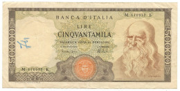 50000 LIRE BANCA D'ITALIA LEONARDO DA VINCI MEDUSA 16/05/1972 BB - Altri & Non Classificati