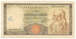 50000 LIRE BANCA D'ITALIA LEONARDO DA VINCI MEDUSA 16/05/1972 BB - Andere & Zonder Classificatie