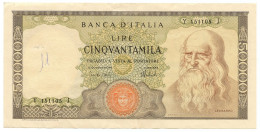 50000 LIRE BANCA D'ITALIA LEONARDO DA VINCI MEDUSA 16/05/1972 BB+ - Altri & Non Classificati