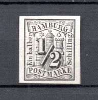 Hamburg (Germany) 1859 Old Coat Of Arms Stamp (Michel 1) Unused No Gum - Hambourg