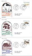 Greenland FDC 7-9-1995 Complete Set Of 3 Animals In Greenland On 3 Covers With Cachet And Sent To Denmark - FDC