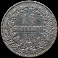 LaZooRo: Denmark 16 Skilling 1857 VF / XF - Silver - Dänemark