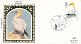 Great Britain FDC 17-1-1989 Gannet With SILK Cachet (only Max 5000 Of This Silk Covers) - 1981-1990 Decimal Issues