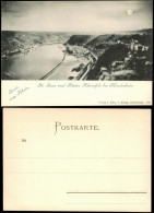 Sankt Goar Rhein Panorama Und Ruine Rheinfels Bei Mondschein 1900 Luna - St. Goar