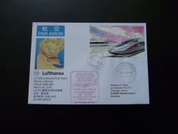 Lettre Premier Vol First Flight Cover Beijing China To Munchen Airbus A380 Lufthansa 2018 - Brieven En Documenten