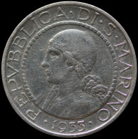 LaZooRo: San Marino 5 Lire 1933 XF / UNC Scarce - Silver - San Marino