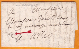 1700 (règne De Louis XIV) Lettre Pliée Avec Correspondance De Marseille Vers Arles, Bouches Du Rhône - ....-1700: Precursores