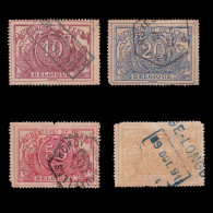 BELGIUM RAIL WAY STAMPS.1882-84.SET 4.USED - Usati