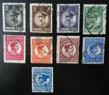 Rumänien Mi 425-434 , Sc 405-414 , Karl II , Wz 7 CC , Gestempelt, Unvollständig/Incomplete - Used Stamps