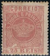 S. Tomé, 1875, # 4 Dent. 13 1/2, Falta De Tinta, MHNG - St. Thomas & Prince