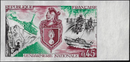 France 1970  Y&T 1622, Essai De Couleurs. Gendarmerie Nationale : Secours En Montagne, Hélicoptère, à Moto, Bateau - Montañas