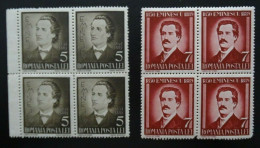 Rumänien Mi 596-597 ** 4er Block , Sc 491-492 MNH , Todestag Von M. Eminescu , Qualitätsgrad II - Neufs