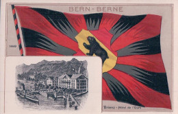 Brienz BE, Hôtel De L'Ours, Armoirie De Berne, Litho Gaufrée (14449) - Brienz