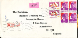 Indonesia Registered Express Cover Sent To England 1987 - Indonesië