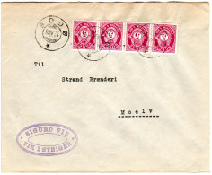 Norwegen 1934, MeF 4x5 öre Auf Firmen Brief V. BODÖ - Covers & Documents