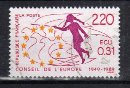 FRANCE Conseil De L'Europe Europarat 1989  Yv 100 Mi 45 Obl - Oblitérés
