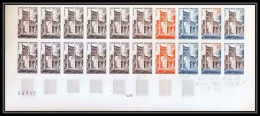 France N°985 Abbaye De Jumièges Eglise Church Trial Color Proof Non Dentelé Imperf ** MNH Bloc 20 Coin Daté - Essais De Couleur 1945-…