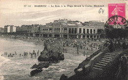 FRANCE - Biarritz - Le Bain à La Plage Devant Le Casino Municipal - Carte Postale Ancienne - Biarritz