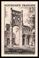 France N°985 Abbaye De Jumièges Non Dentelé ** MNH (Imperf) - Essais De Couleur 1945-…