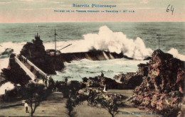 FRANCE - Biarritz - Rocher De La Vierge Pendant La Tempête - Carte Postale Ancienne - Biarritz